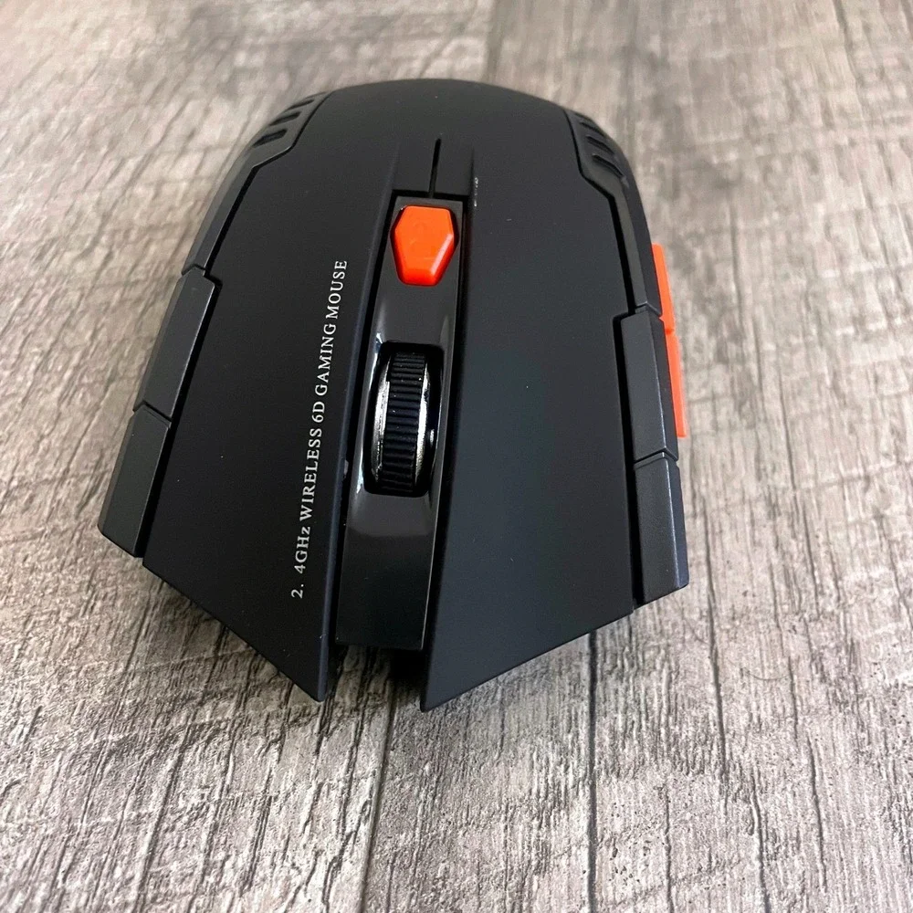 2.4GHz Wireless 6D Gaming Mouse Black Orange with USB Nano Receiver - Picture 5 of 8